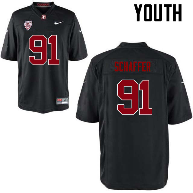 Youth Stanford Cardinal #91 Thomas Schaffer College Football Jerseys Sale-Black